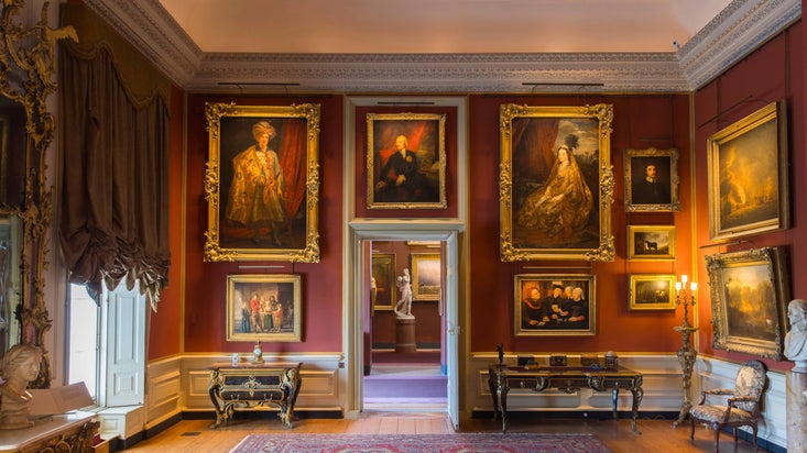 The Red Room at Petworth House, West Sussex